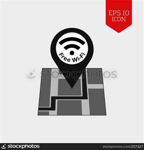 Free Wifi zone icon. Flat design gray color symbol. Modern UI web navigation, sign. Illustration element