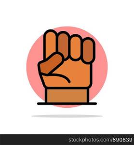 Freedom, Hand, Human, Power, Strength Abstract Circle Background Flat color Icon