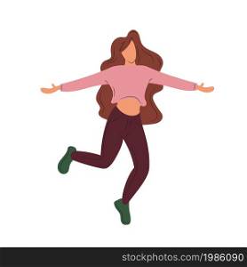 Freedom people flying, floating and jumping in air. Happy free youth human character relax and dream set. Women fly down independent future. Cartoon flat vector illustration isolated on white.