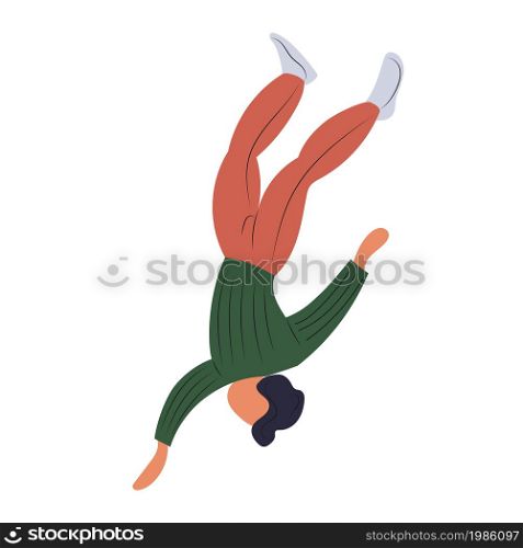 Freedom people flying, floating and jumping in air. Happy free youth human character relax and dream. Men fly down independent future. Cartoon flat vector illustration isolated on white.