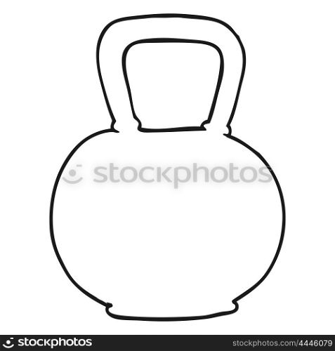 freehand drawn black and white cartoon 40kg kettle bell weight