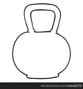 freehand drawn black and white cartoon 40kg kettle bell weight