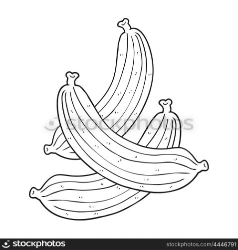 freehand drawn black and white cartoon bananas