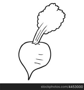 freehand drawn black and white cartoon beetroot