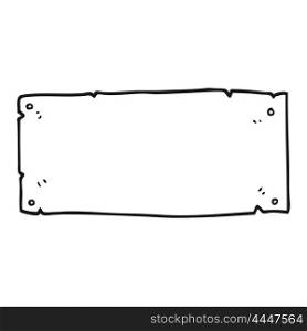 freehand drawn black and white cartoon blank sign