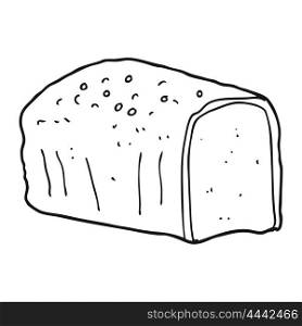 freehand drawn black and white cartoon bread