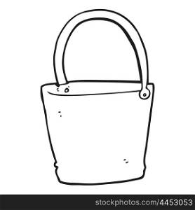 freehand drawn black and white cartoon bucket