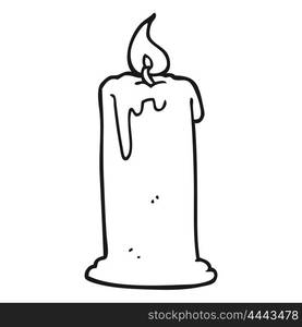 freehand drawn black and white cartoon burning candle