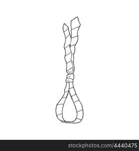 freehand drawn black and white cartoon business tie like noose