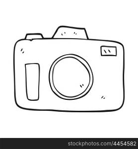 freehand drawn black and white cartoon camera