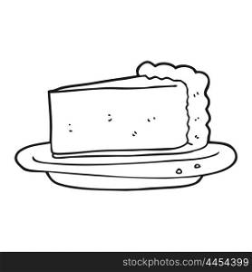 freehand drawn black and white cartoon cheesecake
