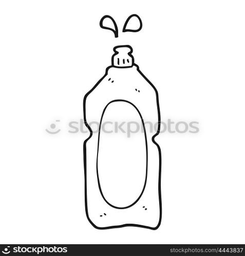 freehand drawn black and white cartoon cleaning product