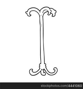 freehand drawn black and white cartoon coat stand
