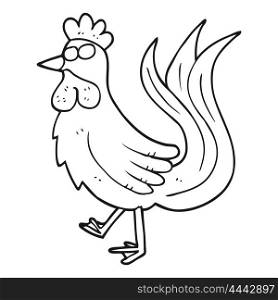 freehand drawn black and white cartoon cock