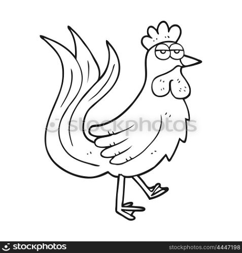 freehand drawn black and white cartoon cock
