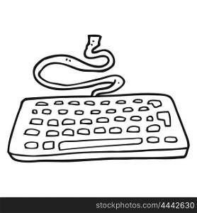freehand drawn black and white cartoon computer keyboard