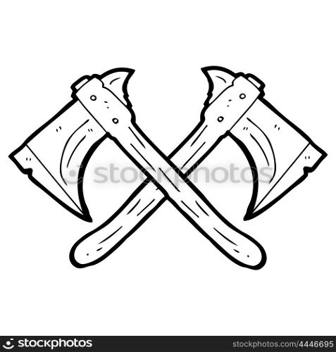 freehand drawn black and white cartoon crossed axes