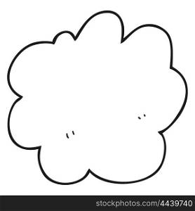 freehand drawn black and white cartoon decorative cloud element