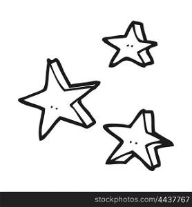freehand drawn black and white cartoon decorative doodle stars