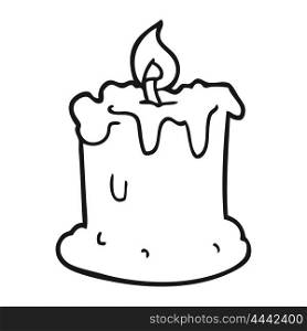 freehand drawn black and white cartoon dribbling candle