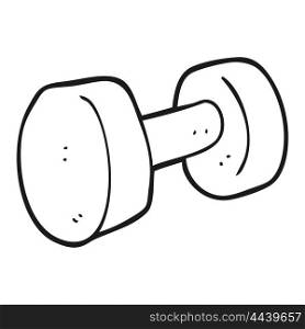 freehand drawn black and white cartoon dumbbell