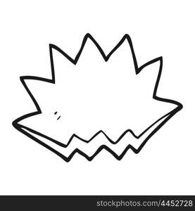 freehand drawn black and white cartoon explosion decorative symbol