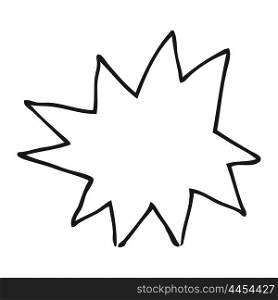 freehand drawn black and white cartoon explosion symbol