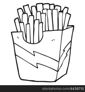 freehand drawn black and white cartoon french fries