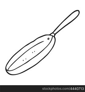 freehand drawn black and white cartoon frying pan