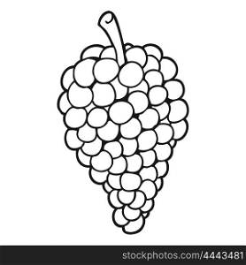 freehand drawn black and white cartoon grapes