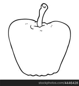 freehand drawn black and white cartoon grinning apple