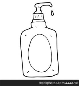 freehand drawn black and white cartoon hand soap