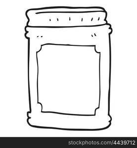 freehand drawn black and white cartoon jam jar