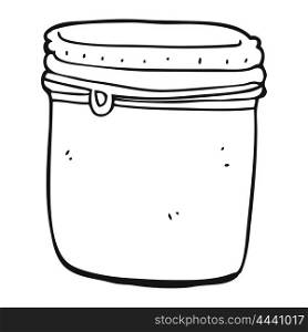 freehand drawn black and white cartoon jar