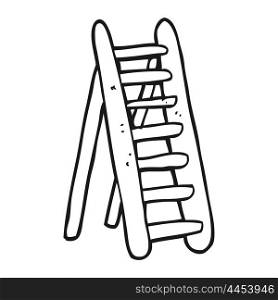 freehand drawn black and white cartoon ladder