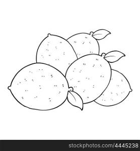 freehand drawn black and white cartoon lemons