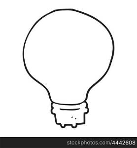 freehand drawn black and white cartoon light bulb