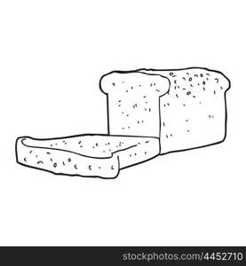 freehand drawn black and white cartoon loaf of bread