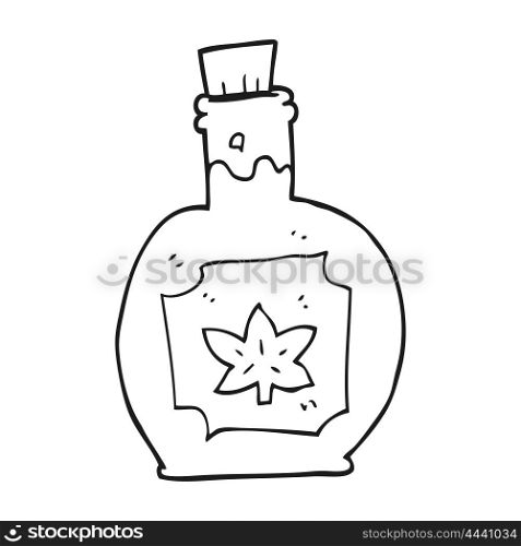 freehand drawn black and white cartoon maple syrup