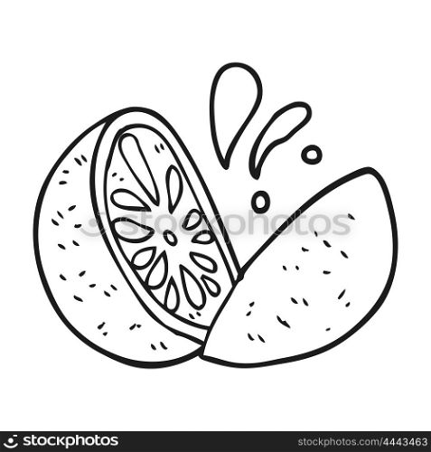freehand drawn black and white cartoon melon