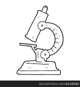 freehand drawn black and white cartoon microscope