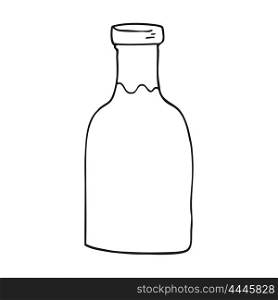freehand drawn black and white cartoon milk bottle