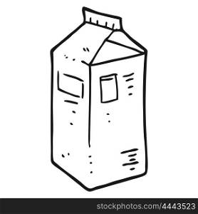 freehand drawn black and white cartoon milk carton