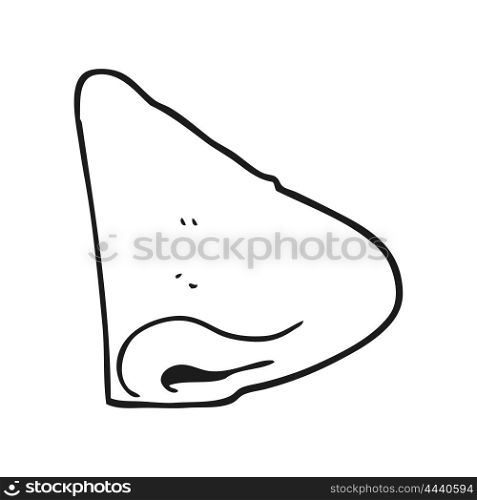 freehand drawn black and white cartoon nose