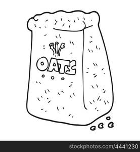 freehand drawn black and white cartoon bag of oats — Stockphotos.com