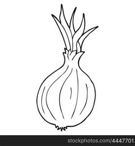 freehand drawn black and white cartoon onion