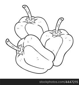 freehand drawn black and white cartoon peppers
