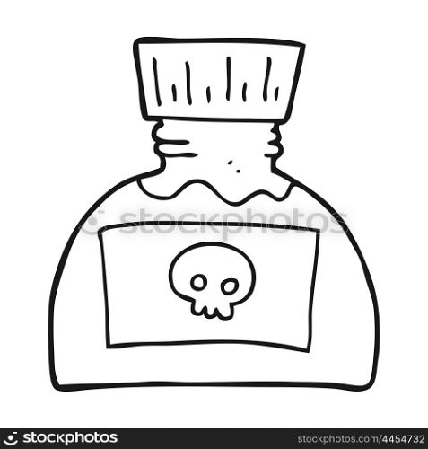 freehand drawn black and white cartoon poison