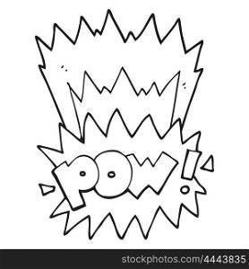 freehand drawn black and white cartoon pow symbol