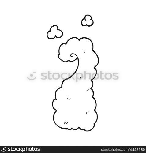 freehand drawn black and white cartoon puff of smoke